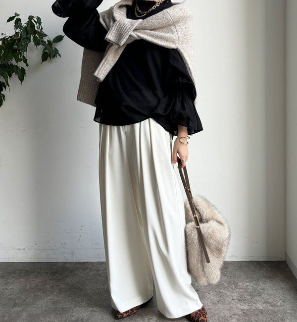  「プリーツ襟袖フレアブラウス」|シャツ・ブラウス|