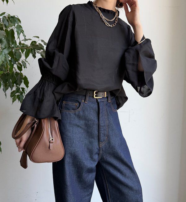  「プリーツ襟袖フレアブラウス」|シャツ・ブラウス|