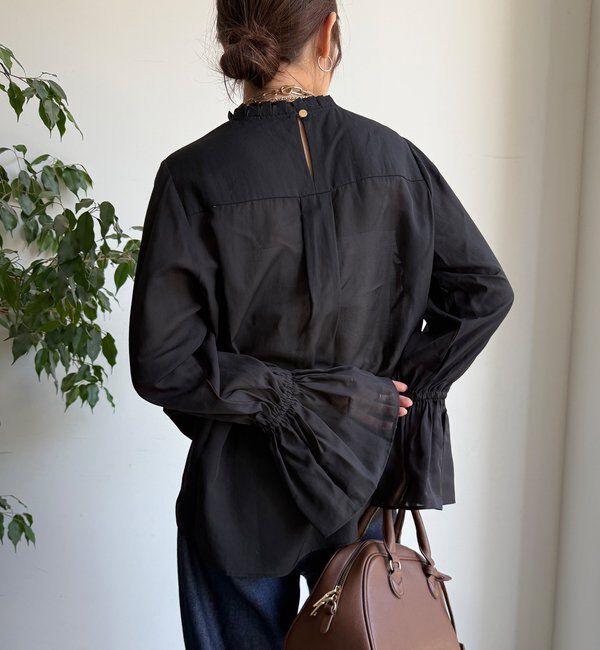  「プリーツ襟袖フレアブラウス」|シャツ・ブラウス|