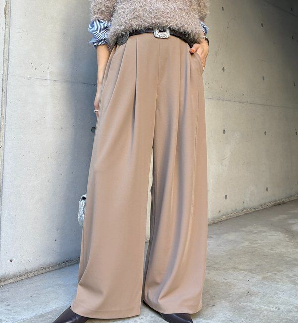  「パーフェクトジャージータックパンツ」|チノ|ベージュ