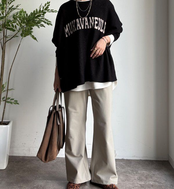  「裏起毛セミフレアイージーパンツ」|チノ|