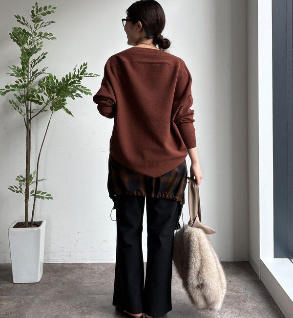  「裏起毛セミフレアイージーパンツ」|チノ|