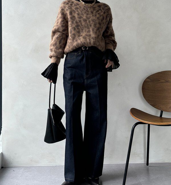  「レオパード柄起毛ニット」|ニット・セーター|