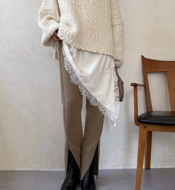  「サイドファスナーレギンスパンツ」|チノ|