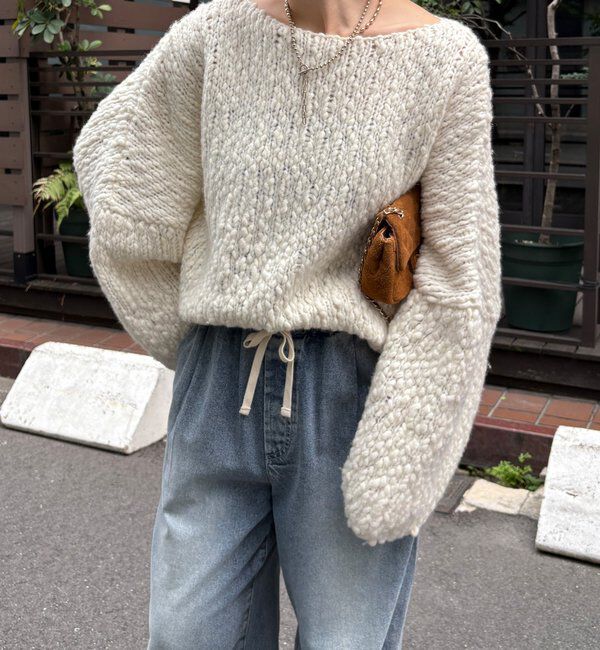  「ウールスラブロービングニット」|ニット・セーター|