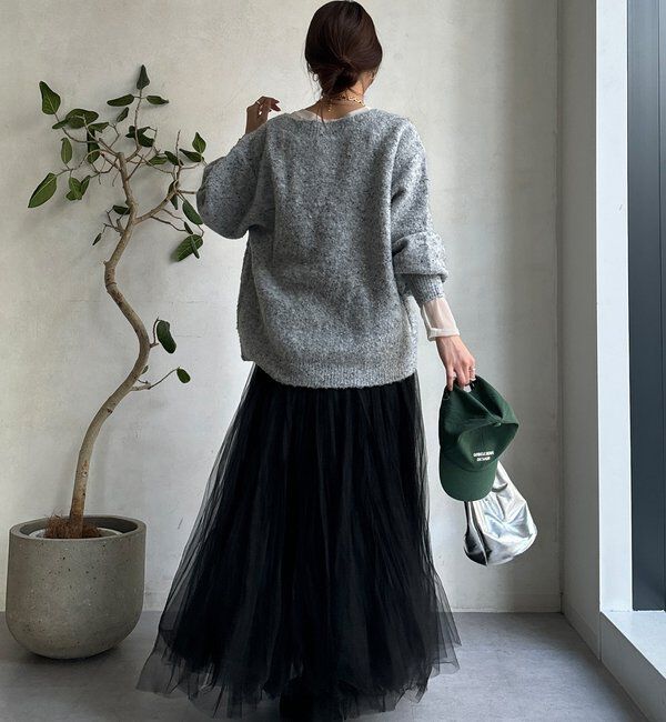  「MIXヤーンボートネックプルオーバー」|ニット・セーター|