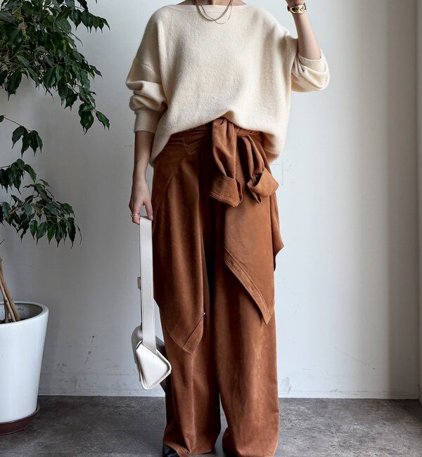  「ファーウールボートネックプルオーバー」|ニット・セーター|