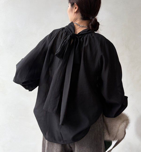  「棒タイ2WAYブラウス」|シャツ・ブラウス|ブラック