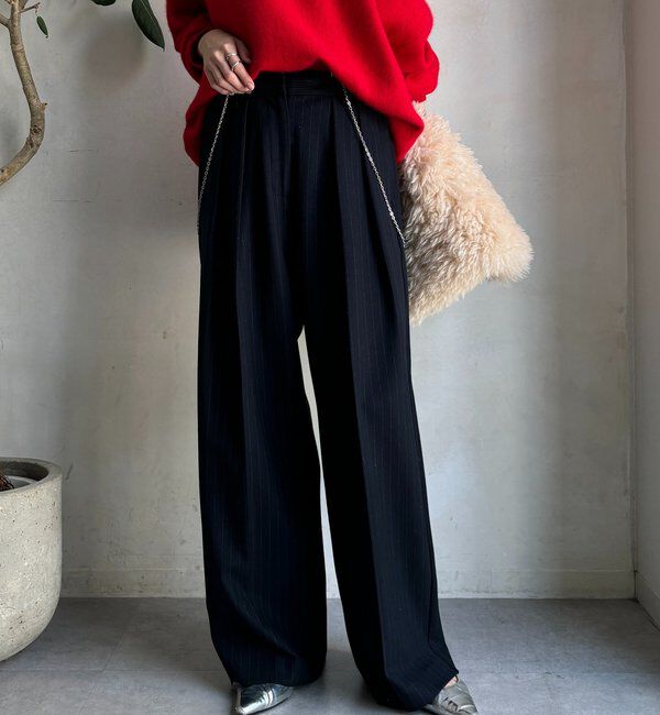  「ソフト起毛ストレッチパンツ」|チノ|ネイビー