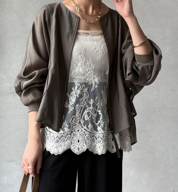  「【WEB限定】バックギャザーフリルブルゾン」|ブルゾン・スタジャン|