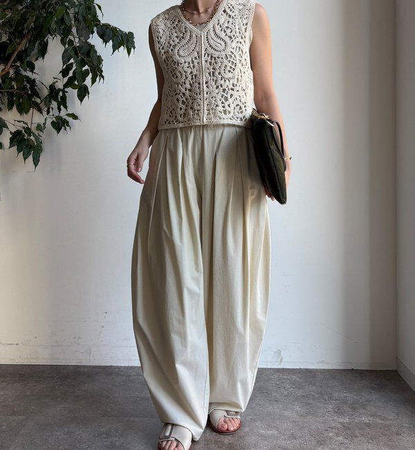  「クロッシェ編みニットベスト」|ニット・セーター|