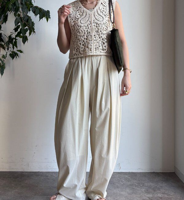  「クロッシェ編みニットベスト」|ニット・セーター|