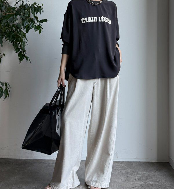  「袖リブバックボタンジョーゼットロゴプルオーバー」|シャツ・ブラウス|