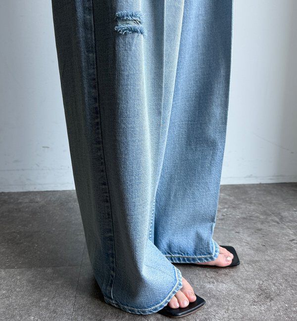  「ダメージワイドデニム」|デニム|