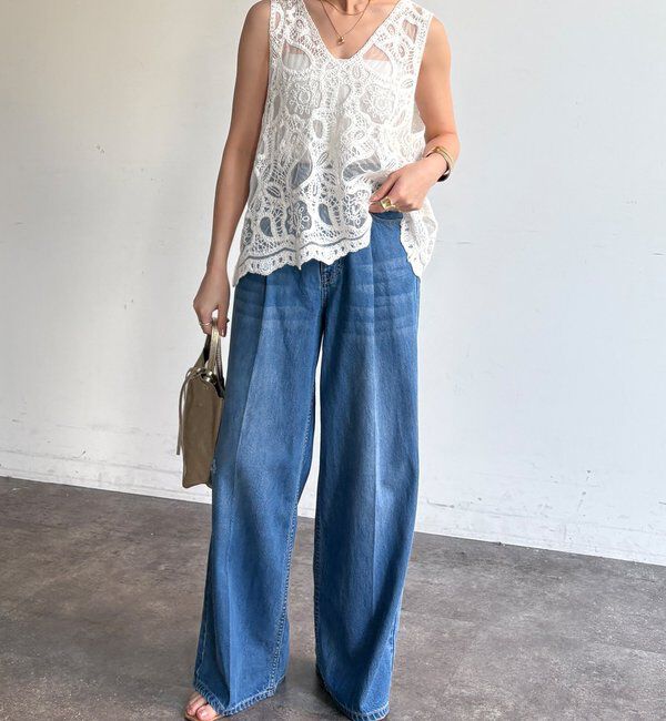  「ダメージワイドデニム」|デニム|