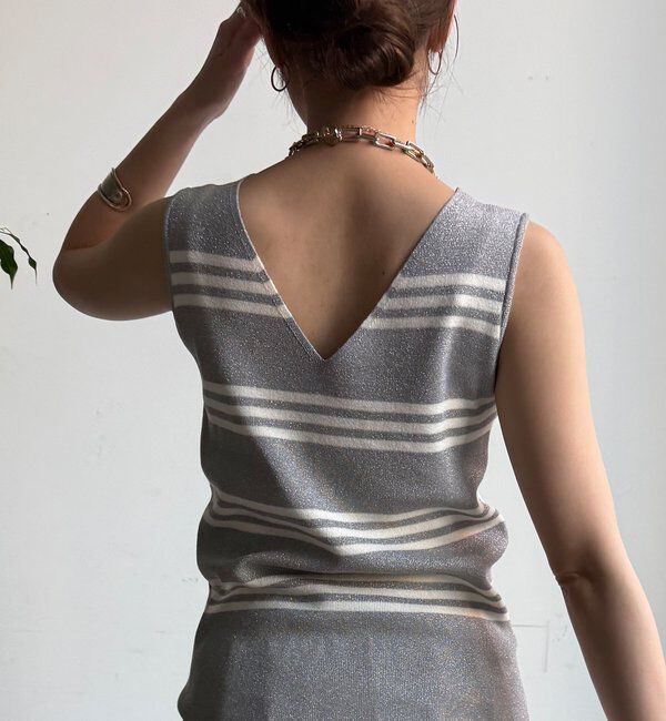  「【WEB限定】ボーダーニットタンク」|ニット・セーター|