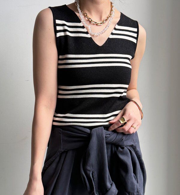  「【WEB限定】ボーダーニットタンク」|ニット・セーター|