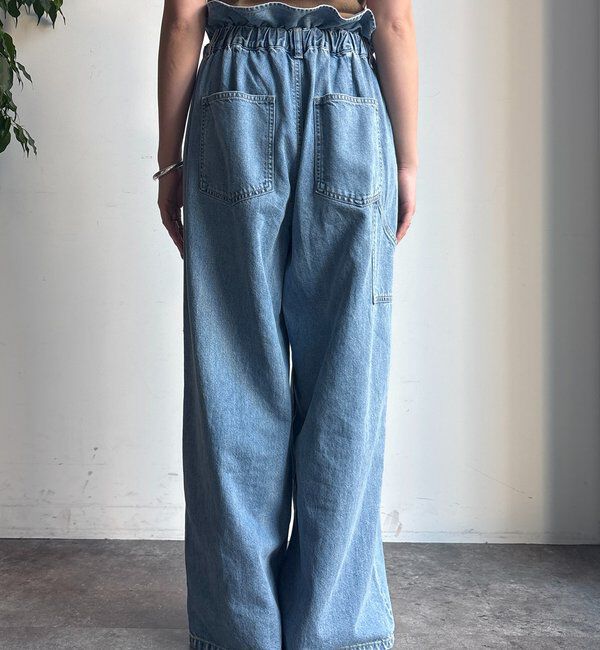  「ウエスト折り返しギャザーデニム」|デニム|