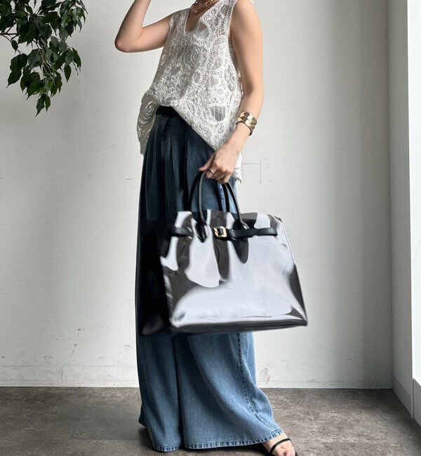  「ベルト付リヨセルデニムパンツ」|デニム|