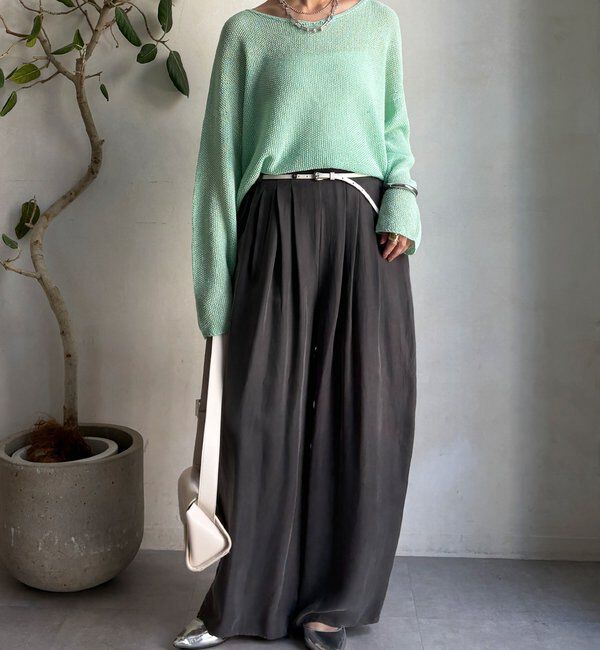  「前後2WAY鹿の子編みプルオーバー」|ニット・セーター|