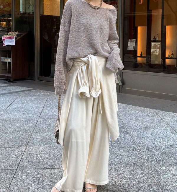  「前後2WAY鹿の子編みプルオーバー」|ニット・セーター|