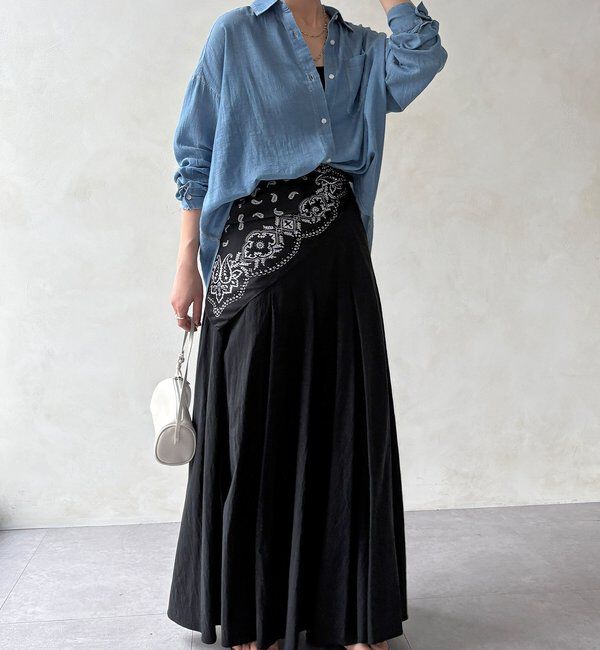  「【WEB限定】コットンボイルシアーデニムシャツ」|シャツ・ブラウス|