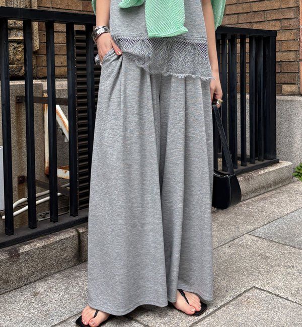  「【セットアップ可能】タックイージーワイドパンツ」|チノ|