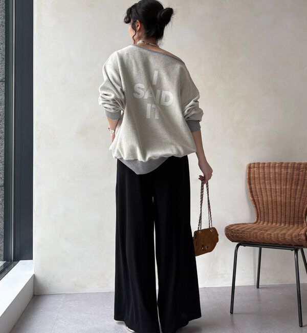  「【セットアップ可能】タックイージーワイドパンツ」|チノ|