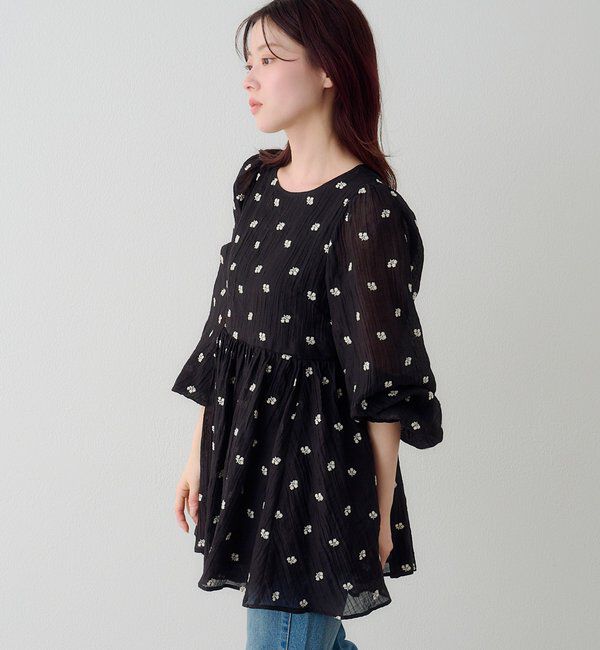  「フラワーステッチミニワンピース」|ワンピース|