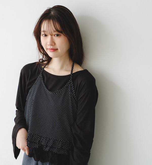  「ドットフリルキャミSET」|Tシャツ・カットソー|