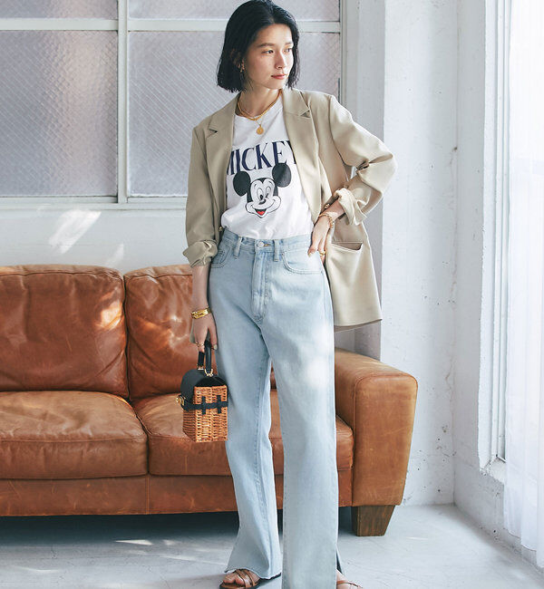  「【全骨格美脚見え！】slit DENIM」|デニム|