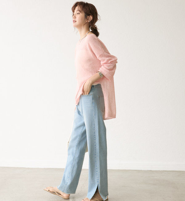  「【全骨格美脚見え！】slit DENIM」|デニム|
