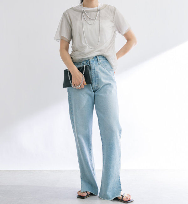  「【全骨格美脚見え！】slit DENIM」|デニム|