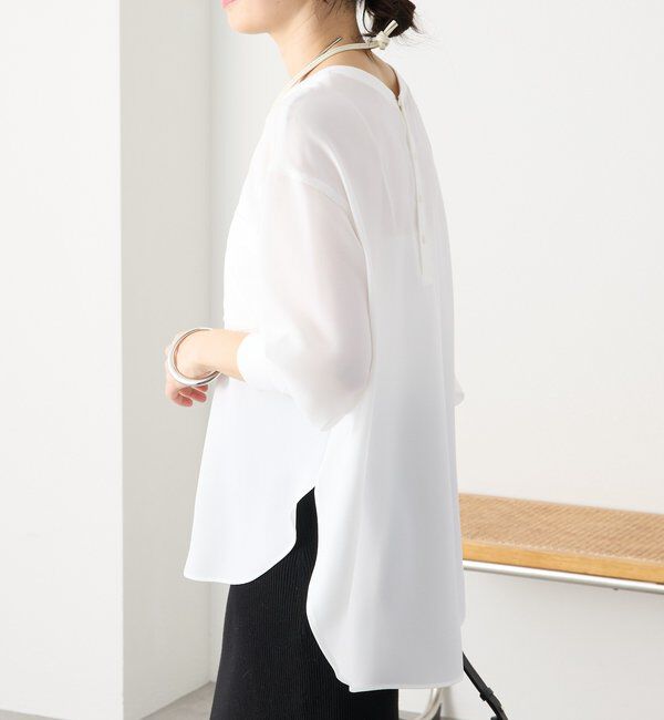  「【さらっと着やすい！/冷房・日焼け対策◎】ジョーゼットポケットブラウス」|シャツ・ブラウス|