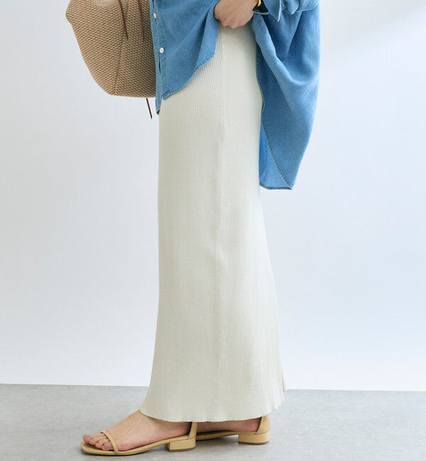  「【マイナス3kg/レビュー高評価☆】リブタイトスカート」|スカート|