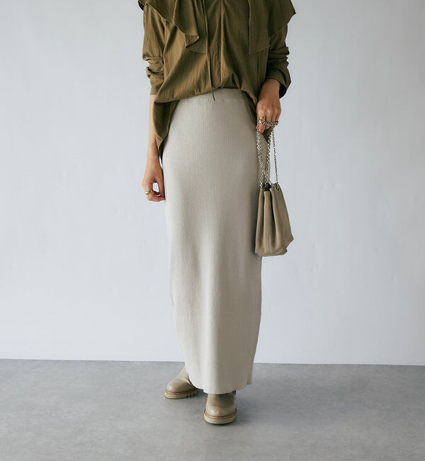  「【マイナス3kg/レビュー高評価☆】リブタイトスカート」|スカート|