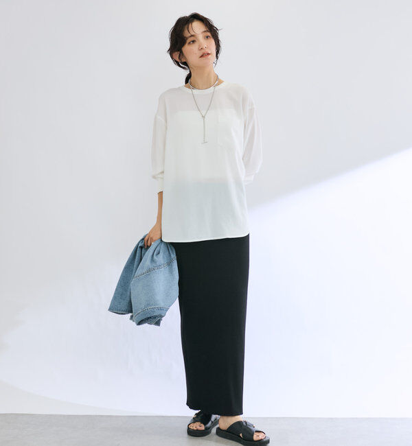  「【マイナス3kg/レビュー高評価☆】リブタイトスカート」|スカート|