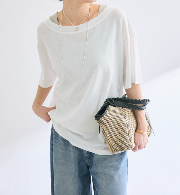  「【MONN.:.(モン)】オープンネックTee」|Tシャツ・カットソー|