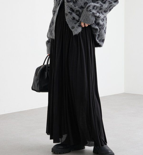  「【上品な印象に】シアーフライスギャザースカート」|スカート|ブラック