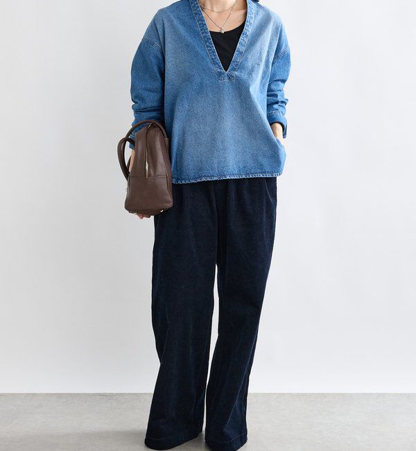  「【MONN.:.(モン)】スキッパーデニムシャツ」|シャツ・ブラウス|