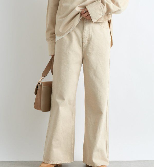  「【MONN.:.(モン)】バギーデニムパンツ」|デニム|ベージュ