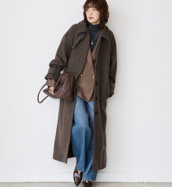  「【インフルエンサーSHIHO企画】チェックステンカラーコート」|その他|