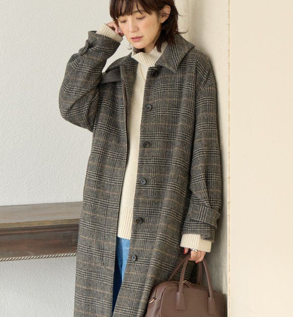  「【インフルエンサーSHIHO企画】チェックステンカラーコート」|その他|グレー
