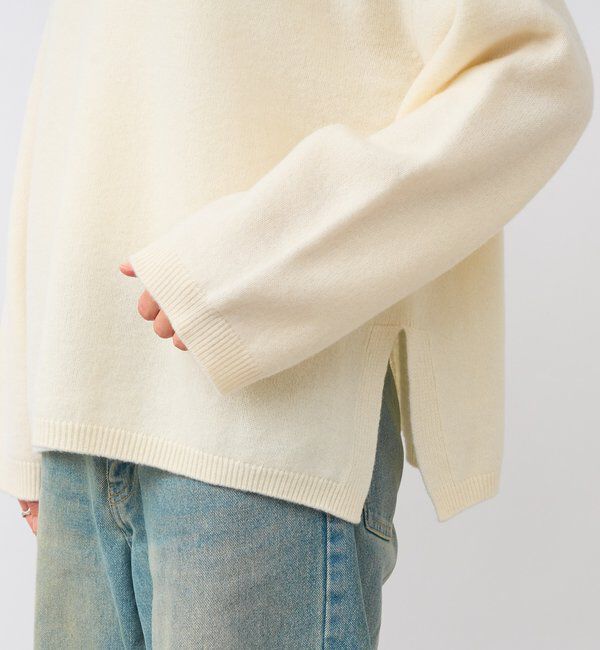  「【フードがアクセントに】ウール100ホールガーメントフーディ」|ニット・セーター|