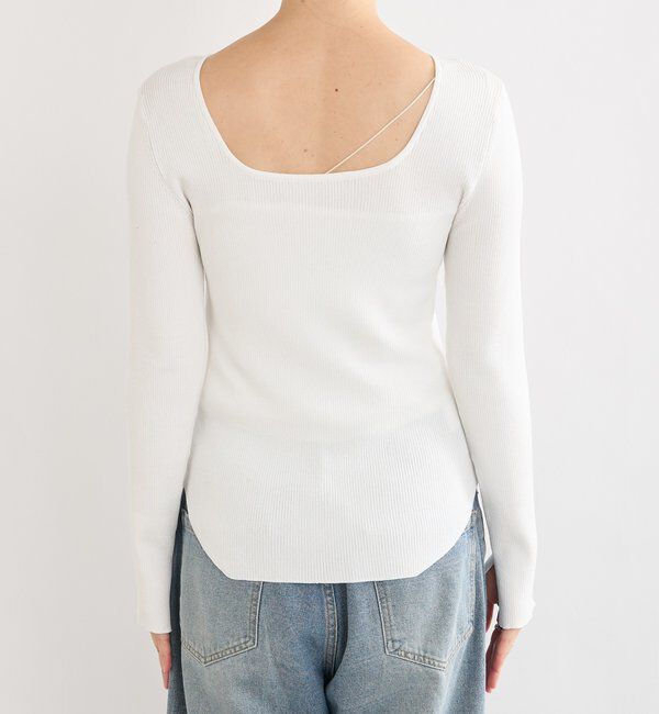  「【女性らしい抜け感】スクエア2WAYリブニット」|ニット・セーター|