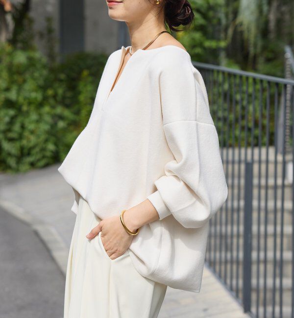  「【抜け感◎】キーネッククッションニット」|ニット・セーター|