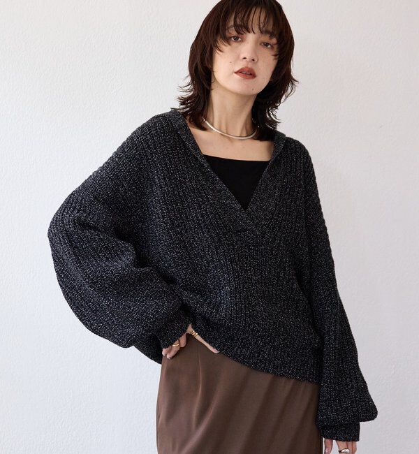  「【抜け感のある着こなしに】メランジスキッパーニット」|ニット・セーター|
