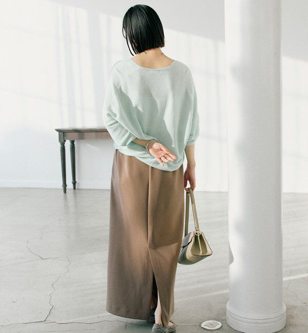  「【ストレスフリー/シーズンレス】ストレッチダンボールIラインスカート」|スカート|