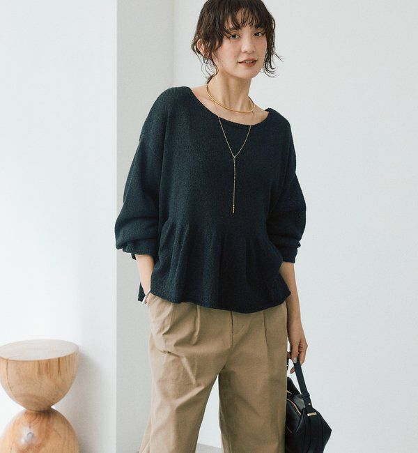  「【大人の甘さを演出】ルーズペプラムニット」|ニット・セーター|