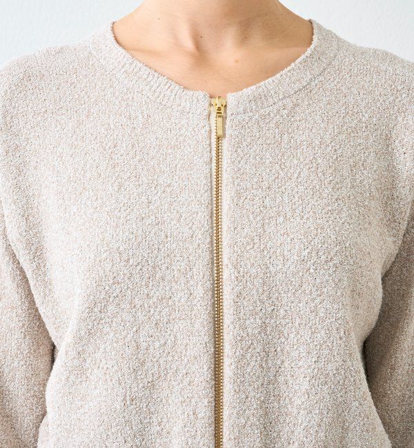  「【大人のこなれ感】メランジブークレーZIPニット」|カーディガン|